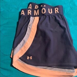 Under Armour Blue and Peach Performance Shorts
